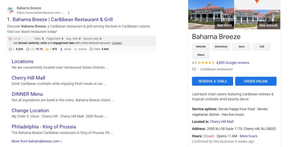 cherry hill restaurant seo